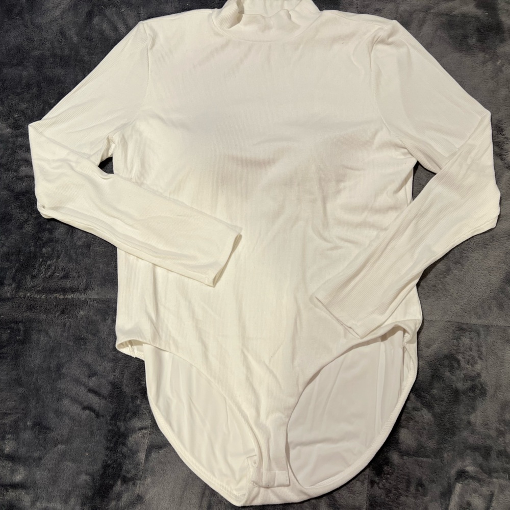 COS White Fitted Long Sleeve Bodysuit